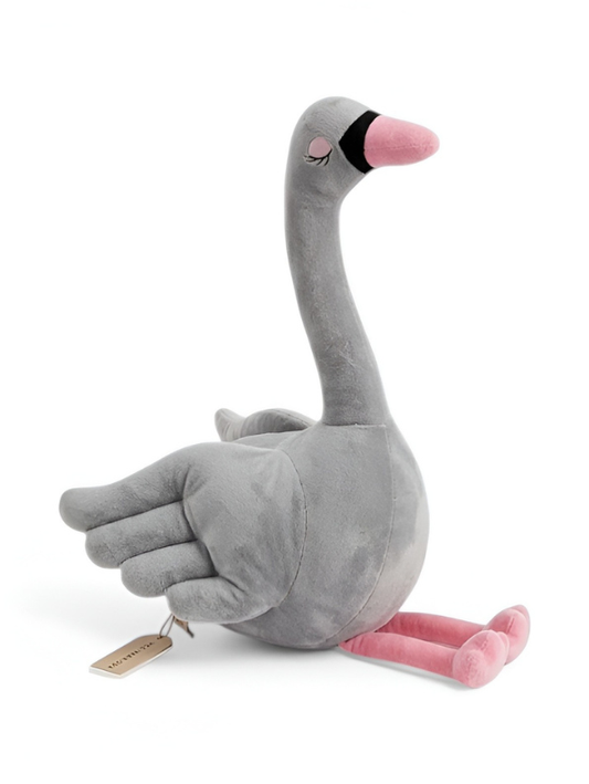 Swan Plush Toy (7-Inch) – Ultra-Soft Cuddly Stuffed Bird with Pink Beak & Legs, Perfect Nursery Décor & Adorable Birthday Gift for Toddlers and Kids ST12006