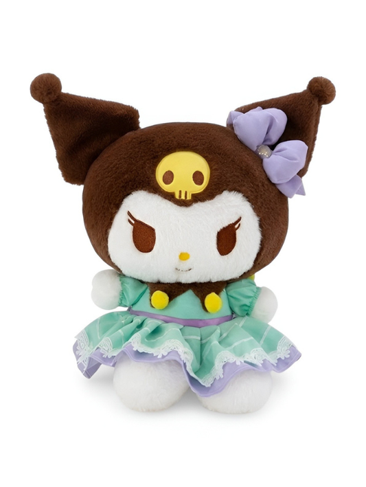 Official Sanrio Kuromi Plush Doll – 30cm Collector’s Edition in Pastel Green Lace Dress – Brown & Purple Soft Stuffed Toy ST15976
