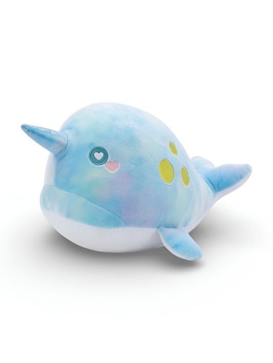Cute Narwhal Plush Soft Toy (7 Inch) – Blue Stuffed Animal with Golden Horn, Ultra-Soft Marine Toy for Kids ST14580