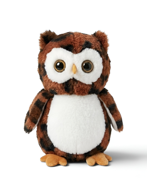 Horned Owl Plush Soft Toy – 7-Inch Brown Great Super Soft Stuffed Animal for Kids, Toddlers & Nurseries – Realistic Bird Plushie Gift ST15924