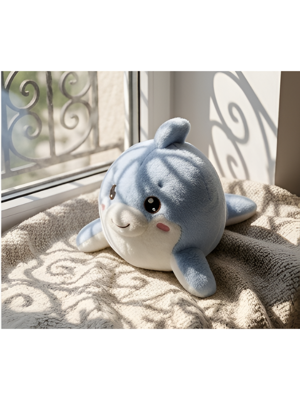 Blue Dolphin Plush Toy – 8-Inch Cute Soft Stuffed Ocean Animal Pillow for Kids and Toddlers, Adorable Nursery Décor and Birthday Gift ST14128