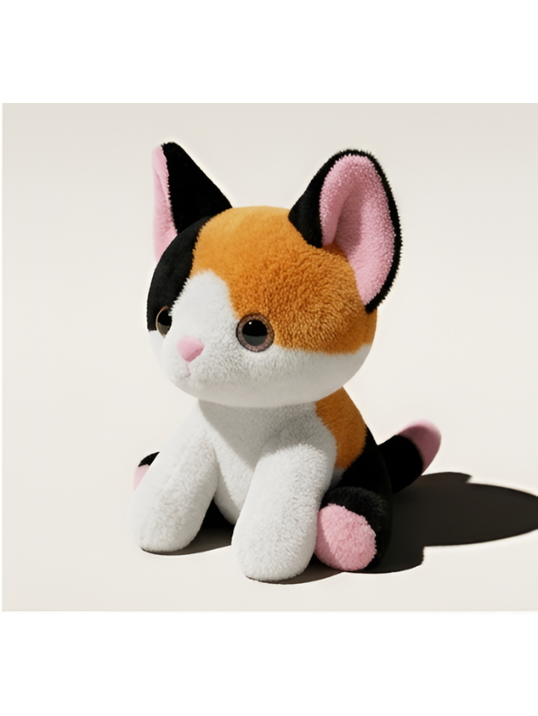 Calico Cat Plush Toy – 8-Inch Cute Stuffed Animal Kitty for Kids and Toddlers, Tri-Color Kitten Soft Toy Gift ST16507
