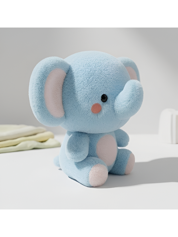 Blue Elephant Plush Stuffed Animal – 8-Inch Cute Soft Baby Elephant Toy for Infants Toddlers ST14123