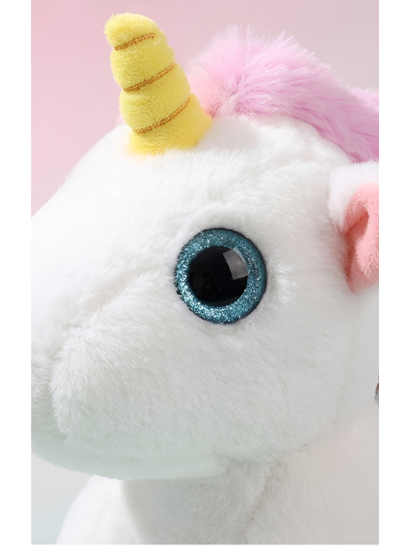Magical Unicorn Plush Toy – 8-Inch Cute Stuffed Pegasus with Shimmering Wings, Glitter Eyes, and Rainbow Tail – Soft White Unicorn Soft Toy for Kids ST11066