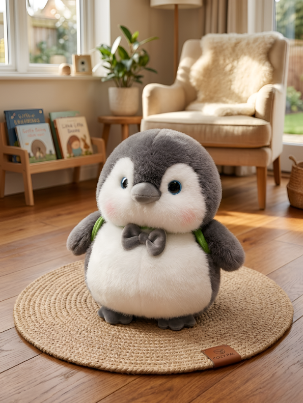 Penguin Toy with Bow Tie & Backpack – CozyPal 8-Inch Plush Ultra-Soft Stuffed Animal for Toddlers and Kids ST16672