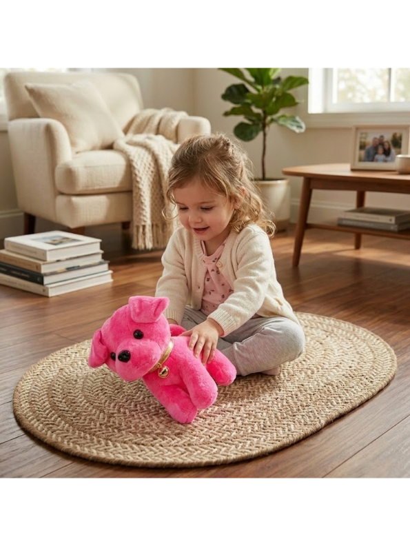 Pink Labrador Puppy Plush Soft Toy with Bell Collar – 7-Inch Ultra-Soft Stuffed Dog for Kids & Toddlers, Cute Cuddly Animal Gift for Boys & Girls ST12003
