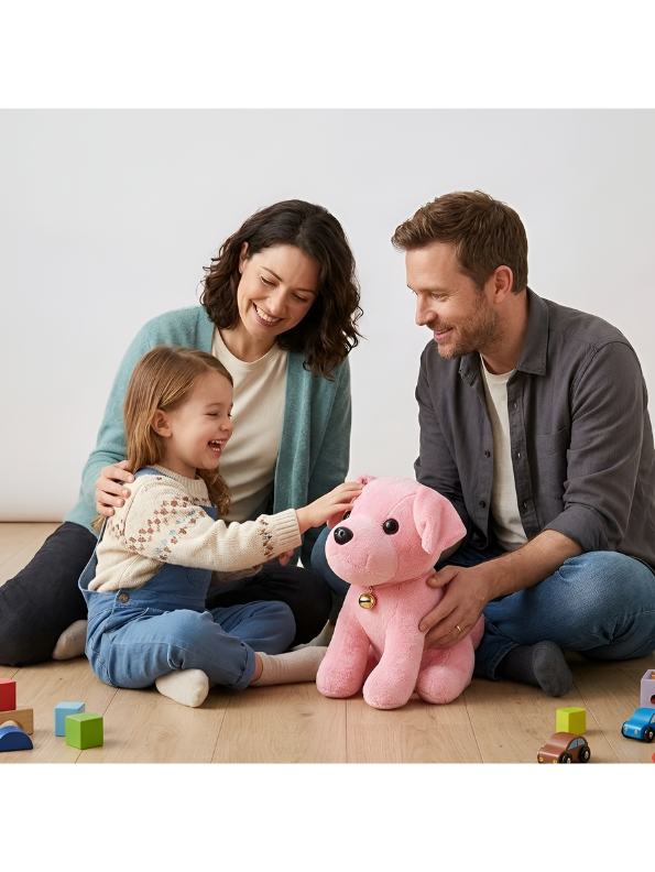 Light Pink Labrador Puppy Plush Soft Toy with Bell Collar – 7-Inch Ultra-Soft Stuffed Dog for Kids & Toddlers, Cute Cuddly Animal Gift for Boys & Girls ST12003