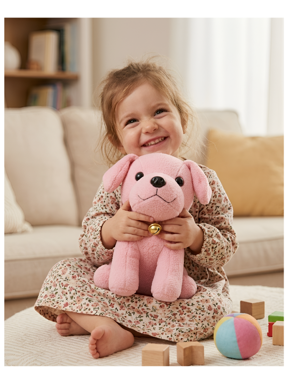 Light Pink Labrador Puppy Plush Soft Toy with Bell Collar – 7-Inch Ultra-Soft Stuffed Dog for Kids & Toddlers, Cute Cuddly Animal Gift for Boys & Girls ST12003