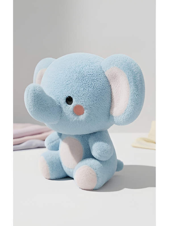 Blue Elephant Plush Stuffed Animal – 8-Inch Cute Soft Baby Elephant Toy for Infants Toddlers ST14123