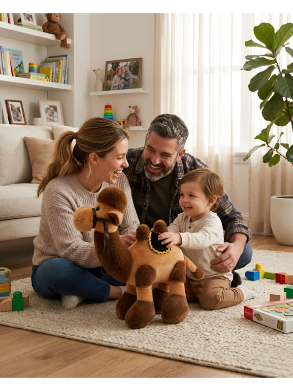 Camel Plush Toy – 8-Inch Premium Realistic Stuffed Animal with Decorative Saddle – Soft Desert Dromedary Toy for Kids  ST14746