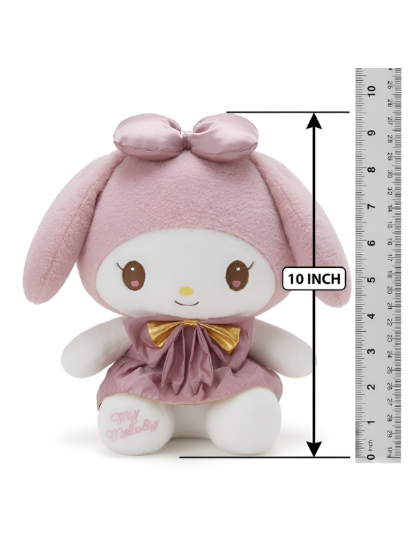 My Melody Plush Toy – 10-Inch Authentic Sanrio Stuffed Animal with Pink Dress & Gold Bow ST16643