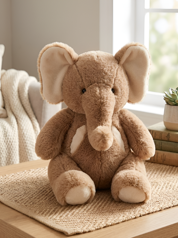 Brown Elephant Plush Toy (40CM) – Premium Cuddly Stuffed Animal, Ultra-Soft Hugging Elephant for Kids, Toddlers & Baby Gift ST15853