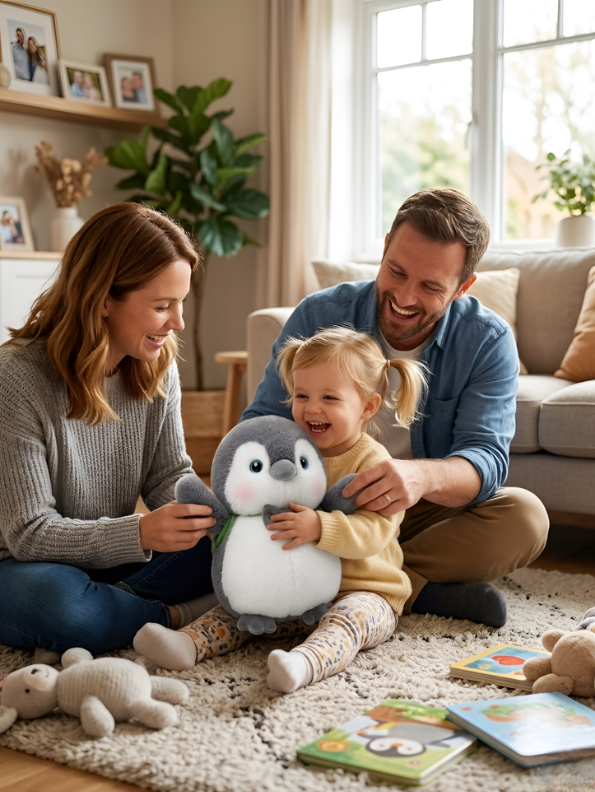 Penguin Toy with Bow Tie & Backpack – CozyPal 8-Inch Plush Ultra-Soft Stuffed Animal for Toddlers and Kids ST16672