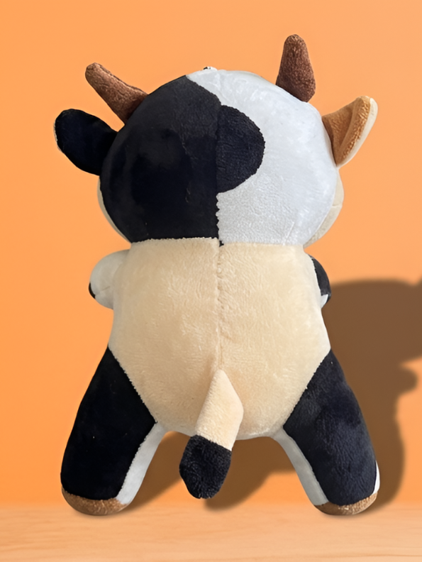 Cow Plush Toy – 7-Inch Soft Stuffed Animal Holstein Cow with Horns & Tail, Kawaii Cattle Plushie Figure for Toddlers ST14582