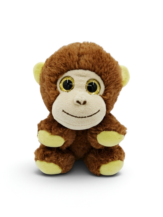 Monkey Toy – 6-Inch Adorable Plush Soft Brown Stuffed Animal with Glitter Eyes – Cute Jungle Themed Gift for Kids, Toddlers ST14952