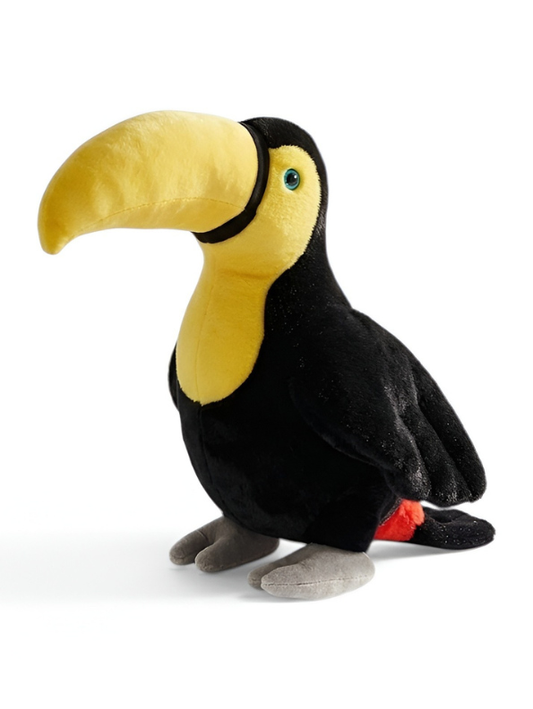 Premium Toucan Soft Toy (30 CM) – Tropical Plush Bird Stuffed Animal in Black & Yellow for Kids, Gifts & Collectors ST15915