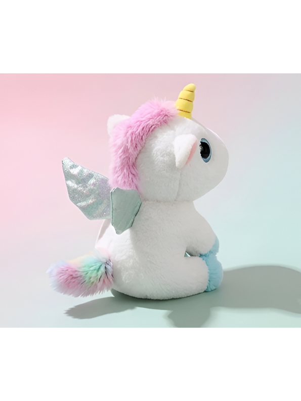 Magical Unicorn Plush Toy – 8-Inch Cute Stuffed Pegasus with Shimmering Wings, Glitter Eyes, and Rainbow Tail – Soft White Unicorn Soft Toy for Kids ST11066