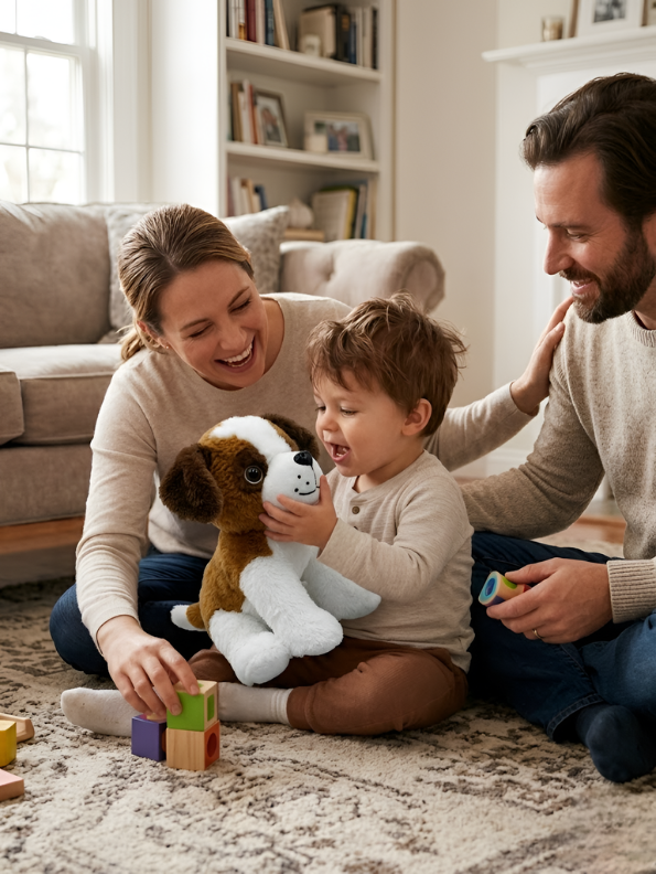 Cute Brown & White Saint Bernard Puppy Plush Toy – 8-Inch Soft Stuffed Dog for Kids, Ultra-Soft Cuddly Animal Plushie Gift for Toddlers & Children ST14953