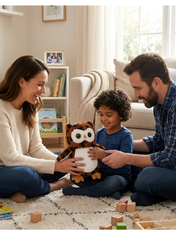 Horned Owl Plush Soft Toy – 7-Inch Brown Great Super Soft Stuffed Animal for Kids, Toddlers & Nurseries – Realistic Bird Plushie Gift ST15924