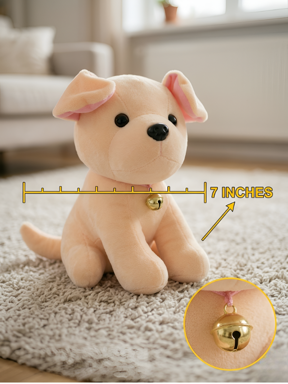 Labrador Puppy Plush Soft Toy with Bell Collar – 7-Inch Ultra-Soft Stuffed Dog for Kids & Toddlers, Cute Cuddly Animal Gift for Boys & Girls ST12003