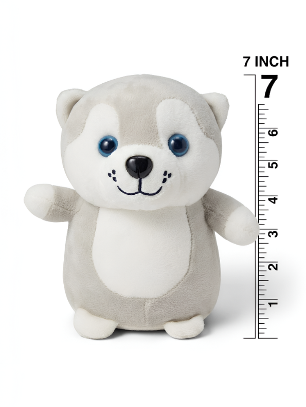 Husky Plush Stuffed Animal – 7-Inch Super Soft Grey & White Puppy Dog Toy for Kids – Interactive Husky Soft Toy for Toddlers ST14707