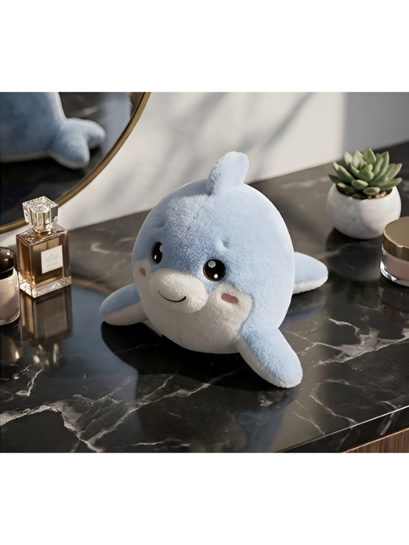 Blue Dolphin Plush Toy – 8-Inch Cute Soft Stuffed Ocean Animal Pillow for Kids and Toddlers, Adorable Nursery Décor and Birthday Gift ST14128