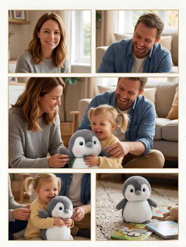 Penguin Toy with Bow Tie & Backpack – CozyPal 8-Inch Plush Ultra-Soft Stuffed Animal for Toddlers and Kids ST16672