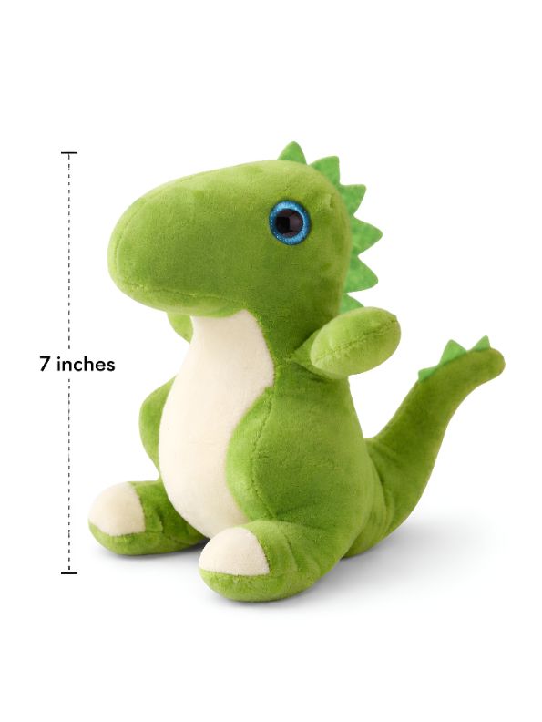 Cute T-Rex Dinosaur Plush Toy – 7-Inch Soft Stuffed Dino with Blue Glitter Eyes for Kids & Toddlers ST11930