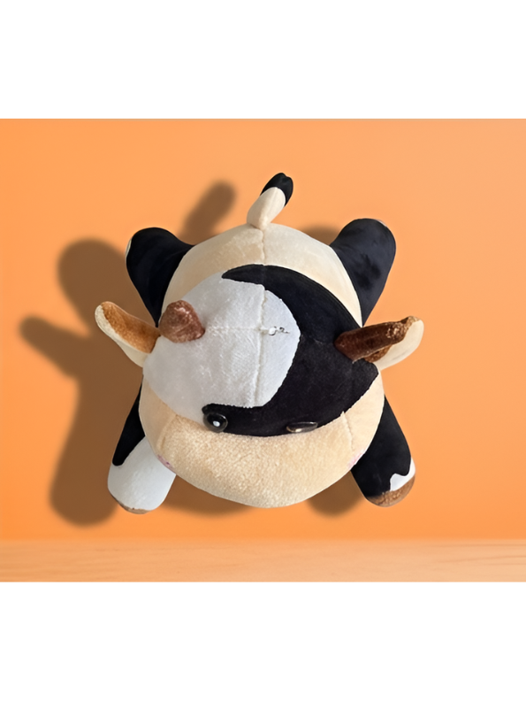 Cow Plush Toy – 7-Inch Soft Stuffed Animal Holstein Cow with Horns & Tail, Kawaii Cattle Plushie Figure for Toddlers ST14582