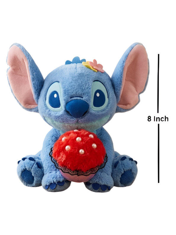 Disney Lilo & Stitch Plush Toy | Cute Stitch Plush with Cupcake & Flower | 8 Inch Soft Stuffed Animal for Kids & Fans ST15952