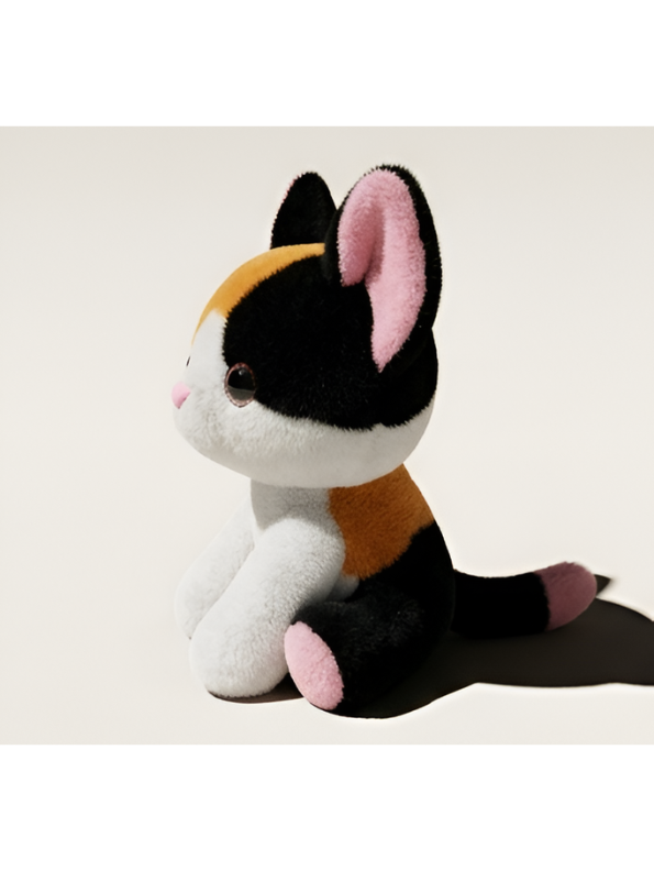 Calico Cat Plush Toy – 8-Inch Cute Stuffed Animal Kitty for Kids and Toddlers, Tri-Color Kitten Soft Toy Gift ST16507