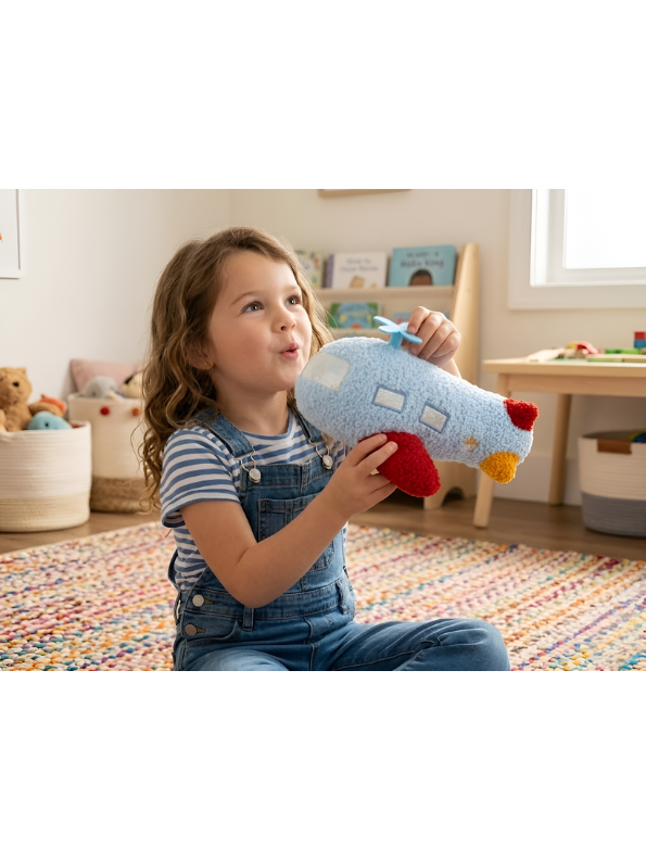 Soft Plush Airplane Toy for Kids – 8 Inch Blue Stuffed Aircraft Pillow, Ultra-Soft Cuddle Toy for Toddlers, Cute Nursery Decor & Gift for Boys and Girls ST14186