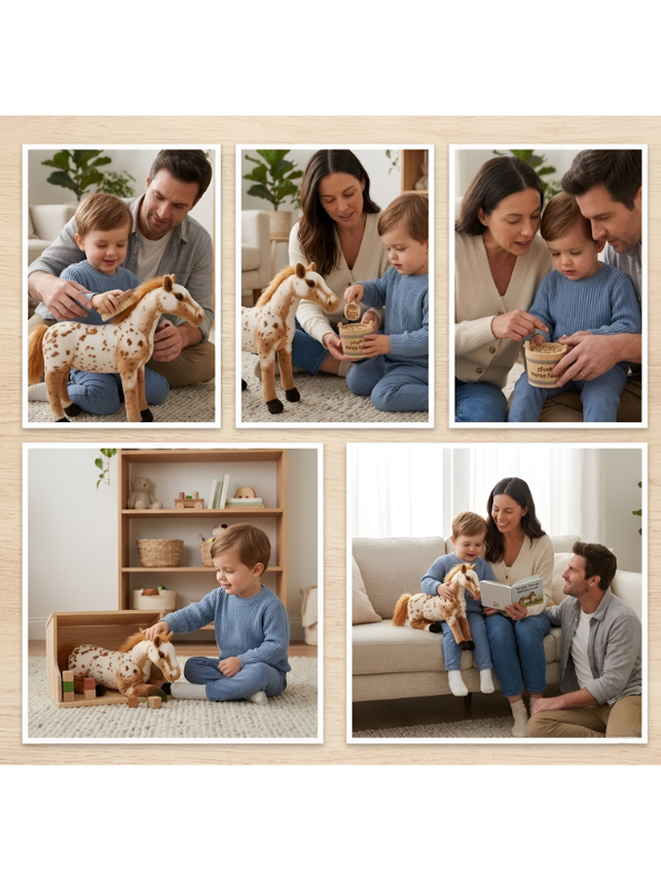 Appaloosa Horse Plush Toy – 55cm Realistic Soft Spotted Pony Stuffed Animal for Kids ST14979