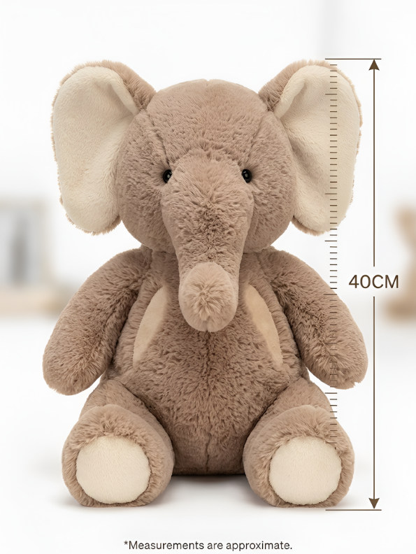 Brown Elephant Plush Toy (40CM) – Premium Cuddly Stuffed Animal, Ultra-Soft Hugging Elephant for Kids, Toddlers & Baby Gift ST15853