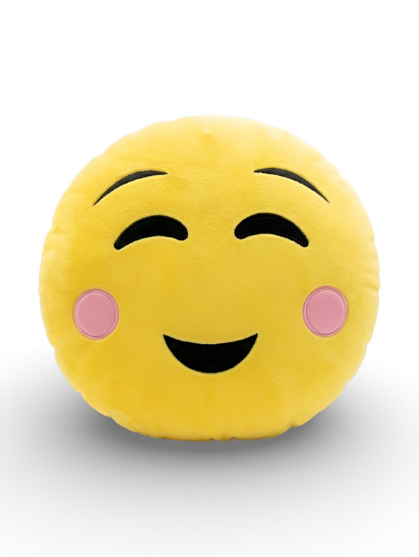 Plush Emoji Pillow – Soft Yellow Smiley Face Cushion | Cute Round Emoticon Stuffed Toy for Kids, Sofa, Bed & Home Decor ST11443