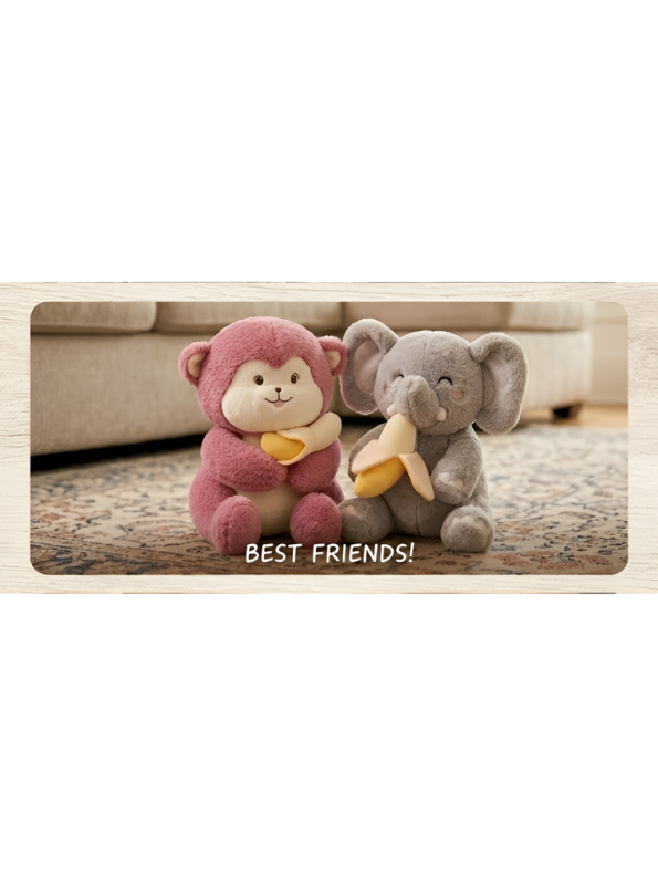 Monkey Soft Toy with Banana – Premium 40CM Plush Pink Ultra-Soft Kawaii Stuffed Animal for Kids, Toddlers & Nursery Decor Gift ST14535