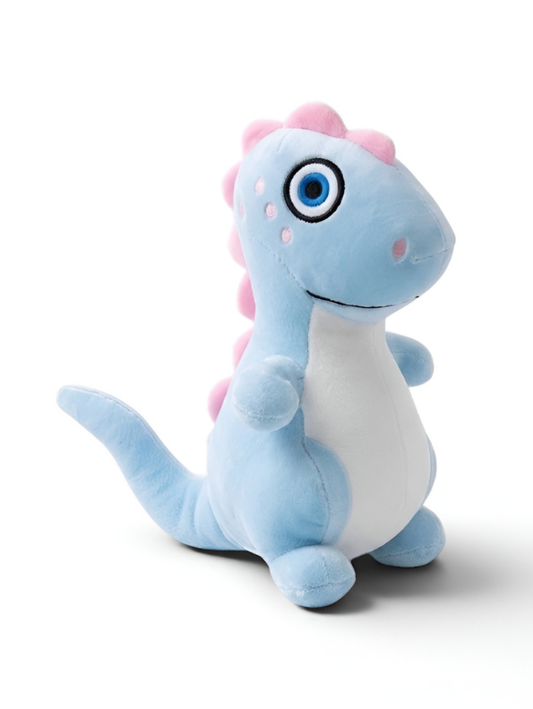 7-Inch Cute Blue Dinosaur Plush Toy – Soft Stuffed Dino Animal Layered Scales with Large Blue Eyes, Fluffy Small Dinosaur Plushies for Toddlers ST14578