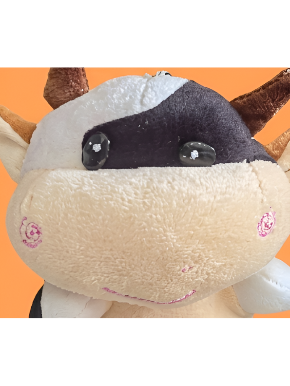 Cow Plush Toy – 7-Inch Soft Stuffed Animal Holstein Cow with Horns & Tail, Kawaii Cattle Plushie Figure for Toddlers ST14582