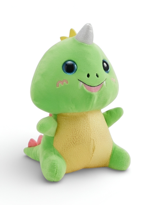Dragon Plush Toy 7 Inch – Soft Stuffed Animal with Sparkly Unicorn Horn & Glitter Eyes, Cute Dinosaur Cuddle Buddy for Kids ST11923