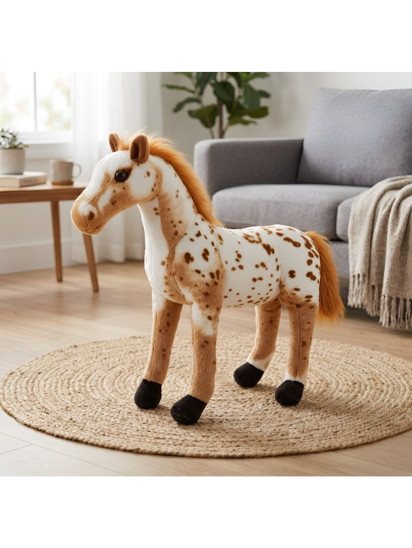 Appaloosa Horse Plush Toy – 55cm Realistic Soft Spotted Pony Stuffed Animal for Kids ST14979