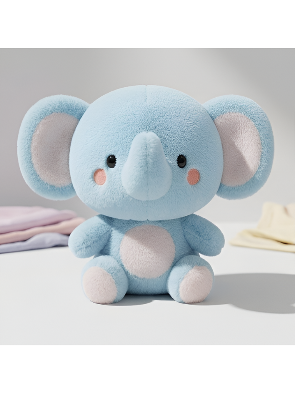 Blue Elephant Plush Stuffed Animal – 8-Inch Cute Soft Baby Elephant Toy for Infants Toddlers ST14123