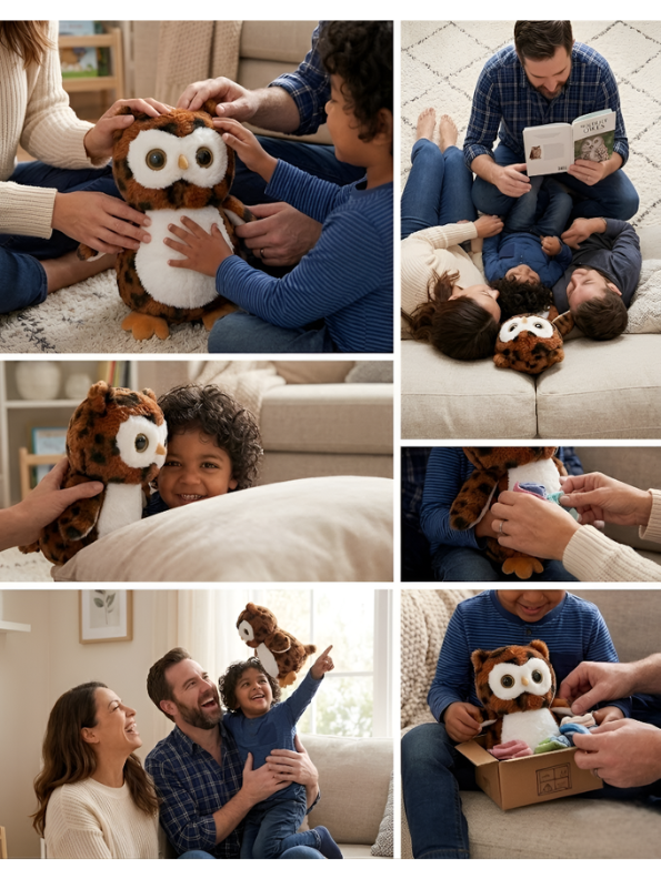 Horned Owl Plush Soft Toy – 7-Inch Brown Great Super Soft Stuffed Animal for Kids, Toddlers & Nurseries – Realistic Bird Plushie Gift ST15924
