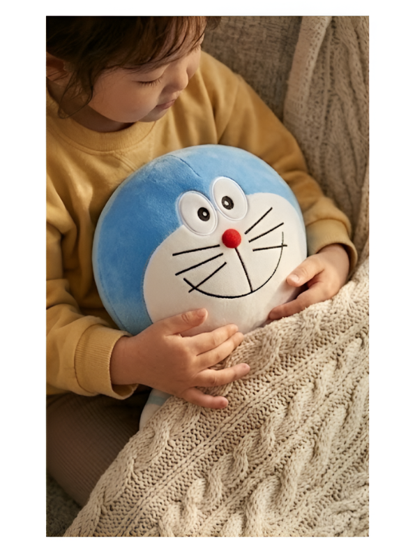 Doraemon Premium Plush Toy – Soft Stuffed Animal with Striped Shirt, Perfect Gift for Kids and Anime Fans (Blue/White) ST9546