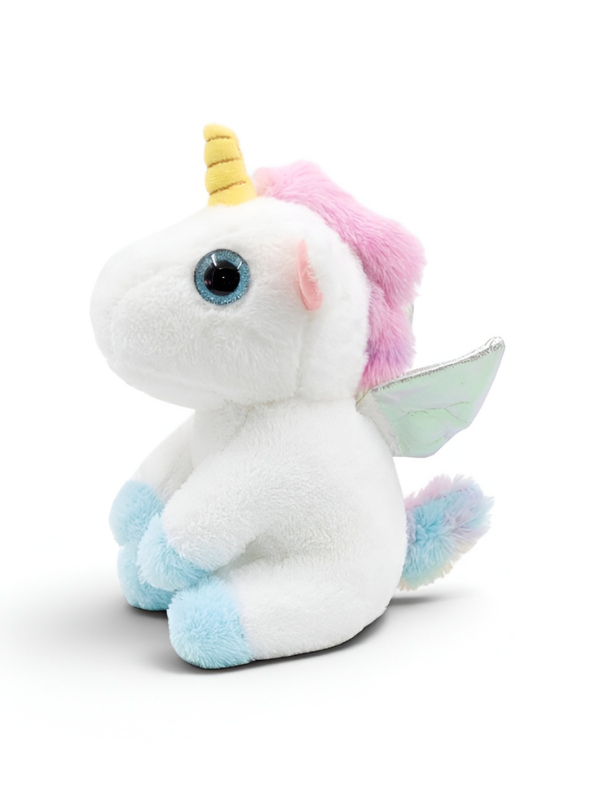 Magical Unicorn Plush Toy – 8-Inch Cute Stuffed Pegasus with Shimmering Wings, Glitter Eyes, and Rainbow Tail – Soft White Unicorn Soft Toy for Kids ST11066