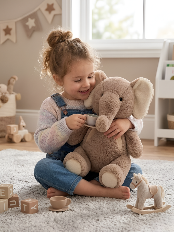 Brown Elephant Plush Toy (40CM) – Premium Cuddly Stuffed Animal, Ultra-Soft Hugging Elephant for Kids, Toddlers & Baby Gift ST15853