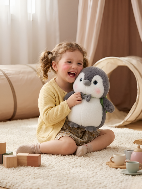 Penguin Toy with Bow Tie & Backpack – CozyPal 8-Inch Plush Ultra-Soft Stuffed Animal for Toddlers and Kids ST16672