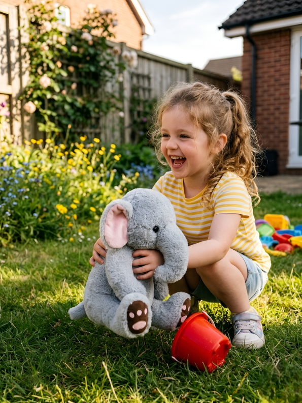 Grey Elephant Soft Toy (30CM) – Premium Plush Stuffed Animal, Ultra-Soft Cuddly Elephant Toy for Kids, Toddlers & Baby Gifts ST16023