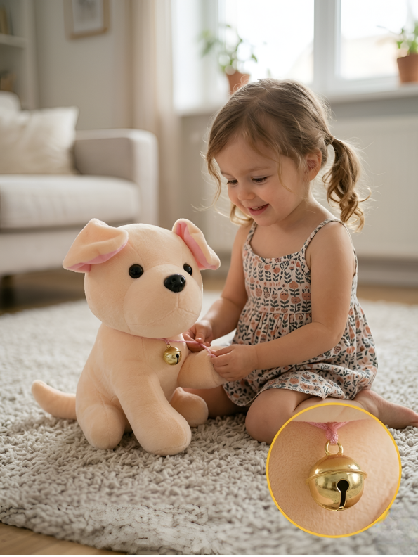 Labrador Puppy Plush Soft Toy with Bell Collar – 7-Inch Ultra-Soft Stuffed Dog for Kids & Toddlers, Cute Cuddly Animal Gift for Boys & Girls ST12003