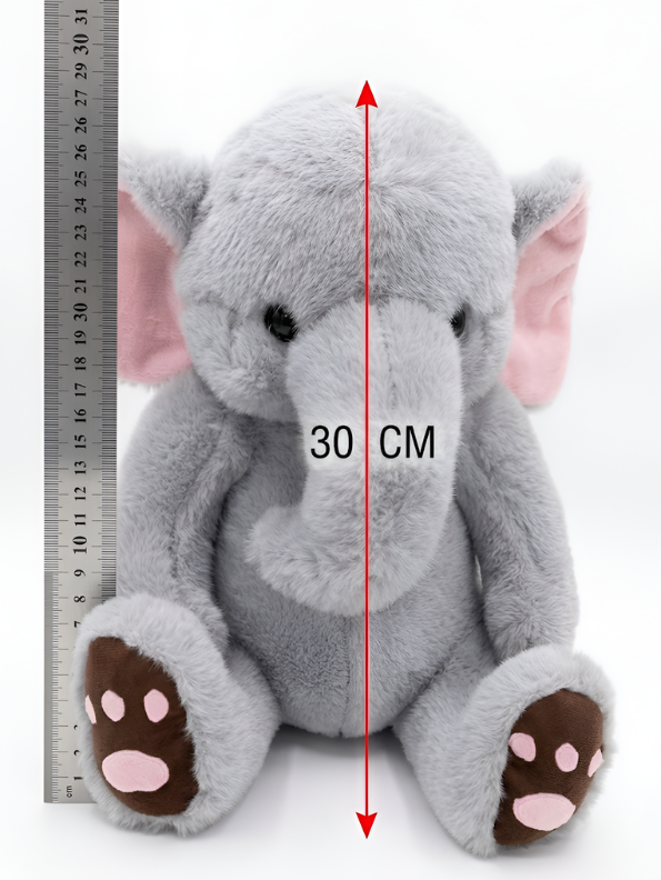 Grey Elephant Soft Toy (30CM) – Premium Plush Stuffed Animal, Ultra-Soft Cuddly Elephant Toy for Kids, Toddlers & Baby Gifts ST16023