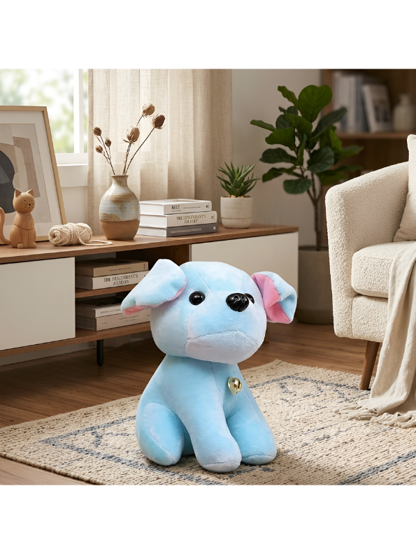 Blue Labrador Puppy Plush Soft Toy with Bell Collar – 7-Inch Ultra-Soft Stuffed Dog for Kids & Toddlers, Cute Cuddly Animal Gift for Boys & Girls ST12003